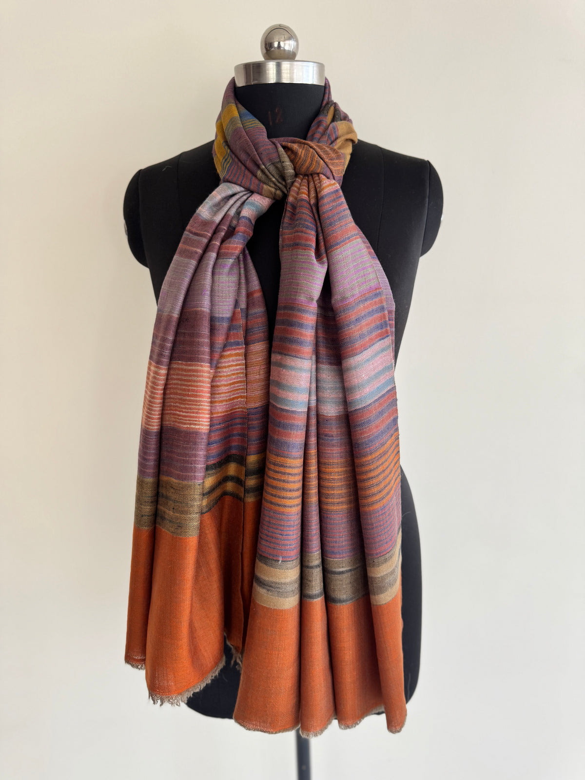 Pashmina Handloom woven strips shawl size 100 x 200 Cm