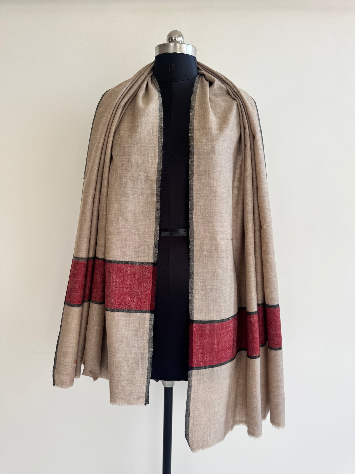 Pashmina Handloom woven strip shawl size 100 x 200 Cm
