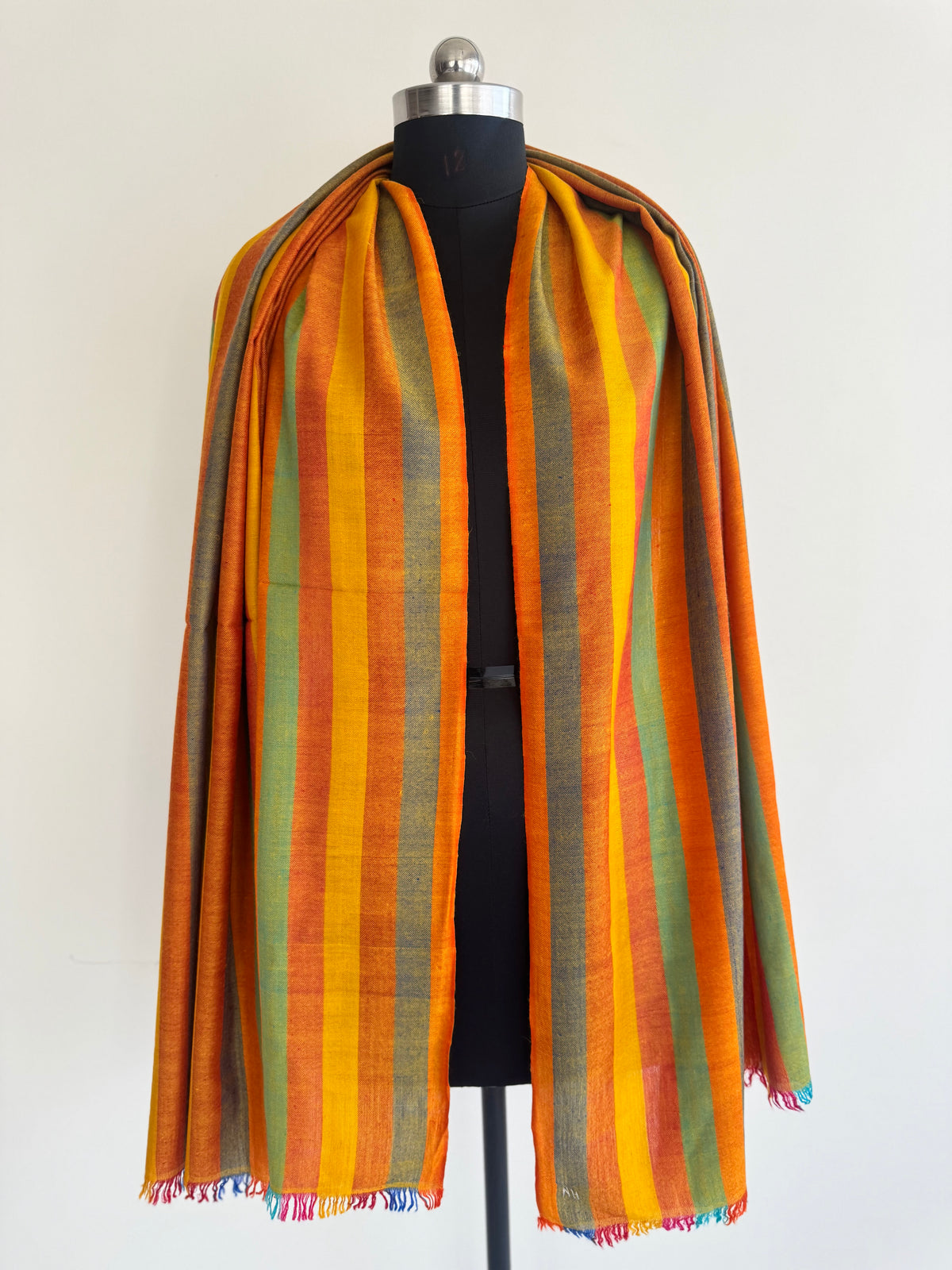 Pashmina Handloom woven strips shawl size 100 x 200 Cm