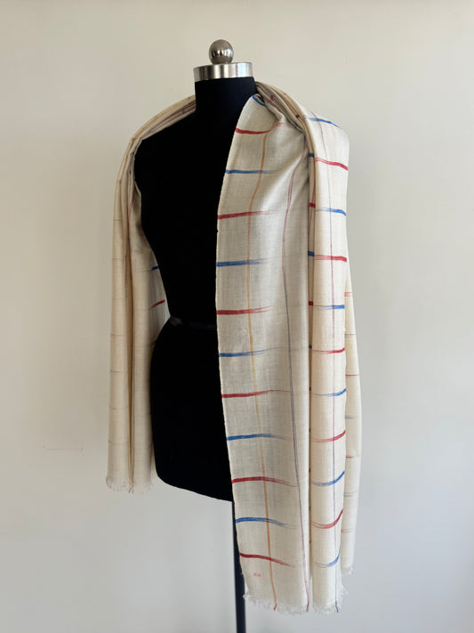 Pashmina Handloom woven stripes shawl size 100 x 200 Cm
