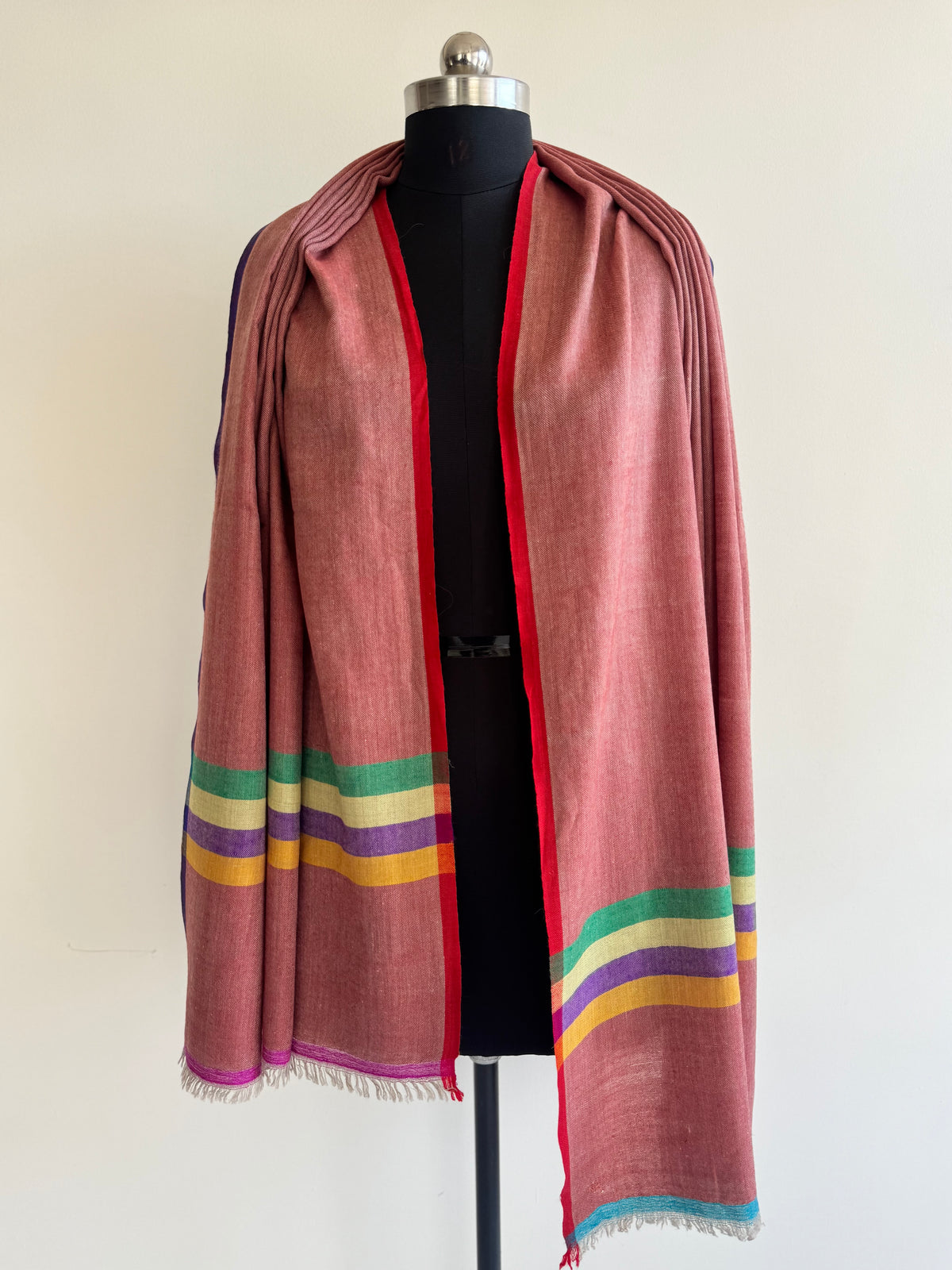Pashmina Handloom woven stripes shawl size 100 x 200 Cm