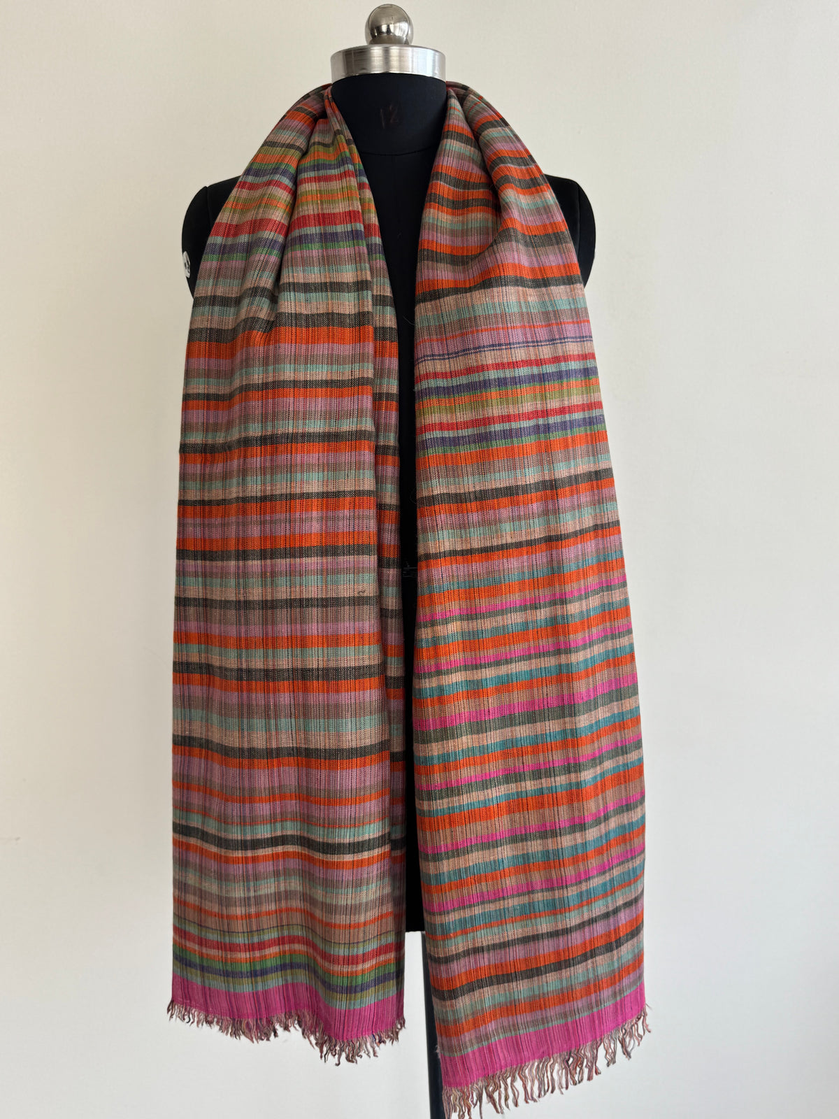 Pashmina Handloom woven strips shawl size 100 x 200 Cm