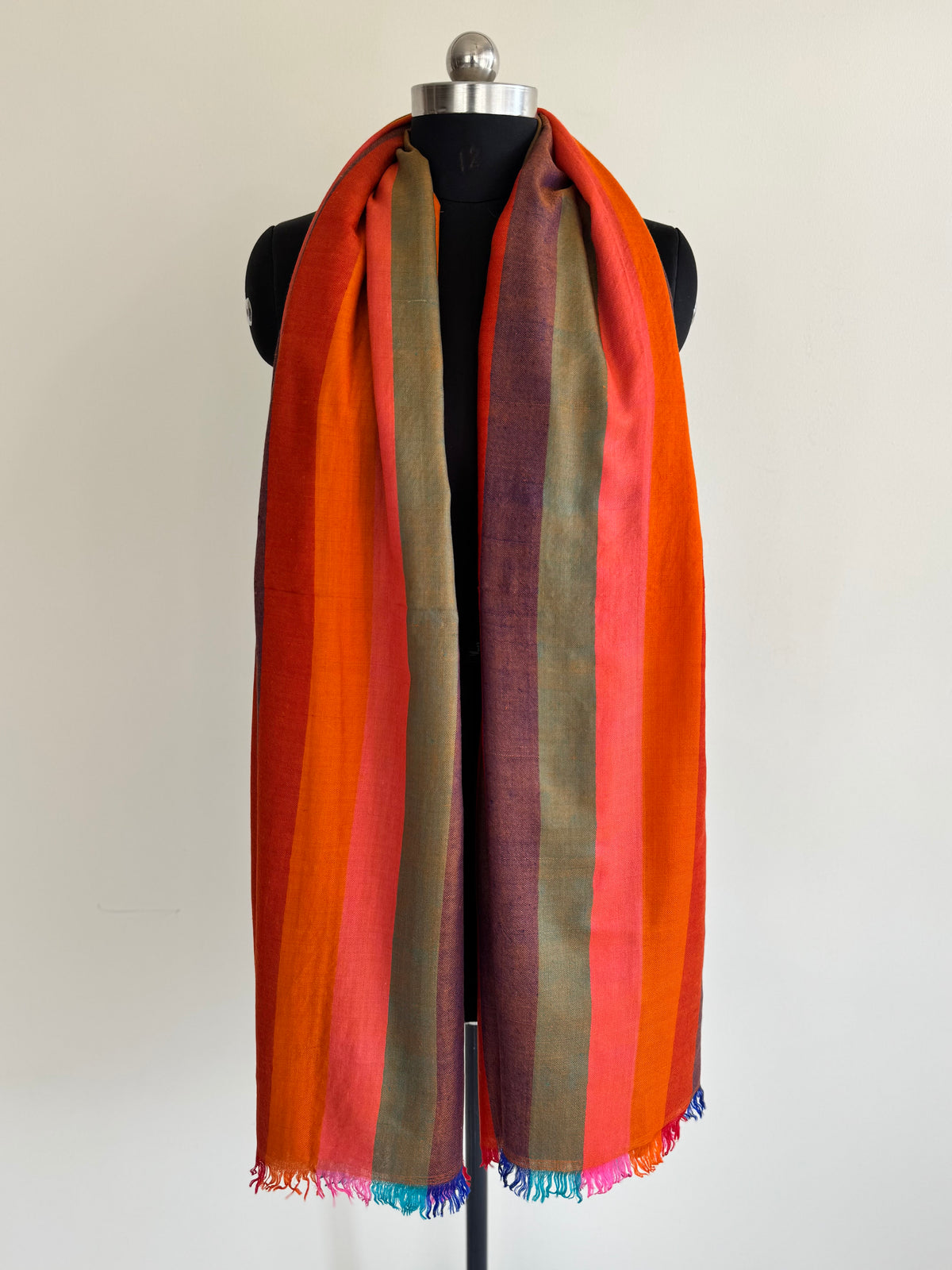 Pashmina Handloom woven strips shawl size 100 x 200 Cm