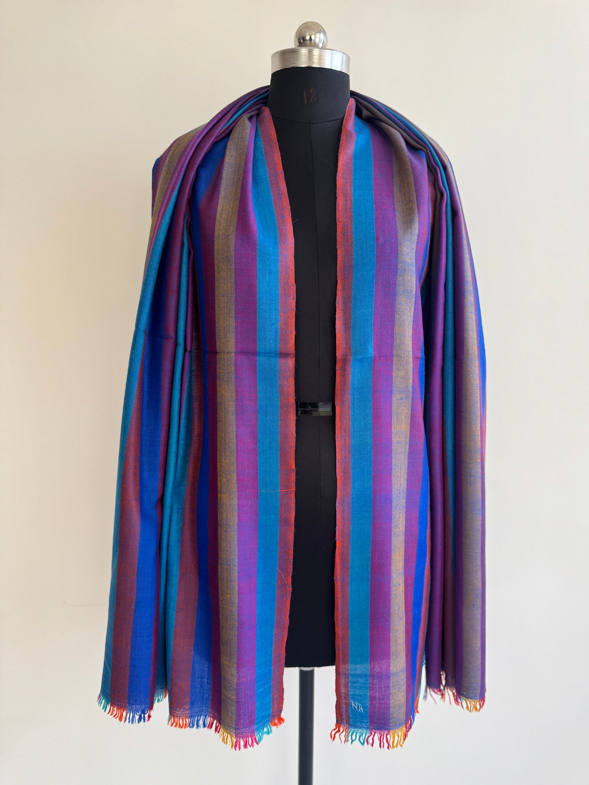 Pashmina Handloom woven stripes shawl size 100 x 200 Cm