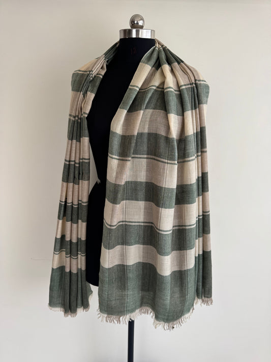 Pashmina Handloom woven check shawl size 100 x 200 Cm