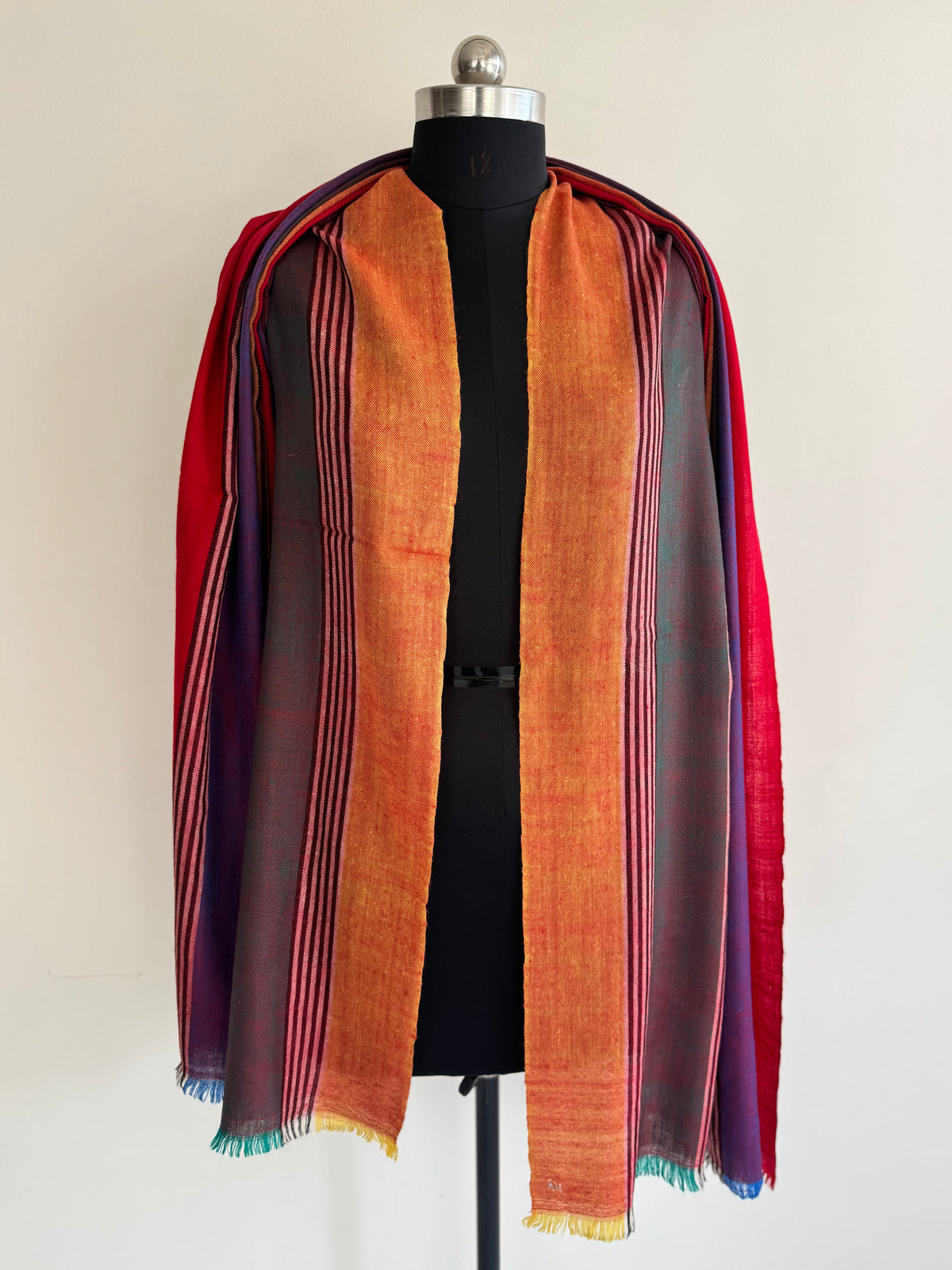 Pashmina Handloom woven strips shawl size 100 x 200 Cm