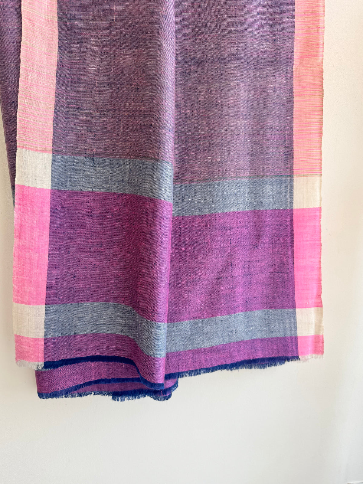 Pashmina Handloom woven check shawl size 100 x 200 Cm