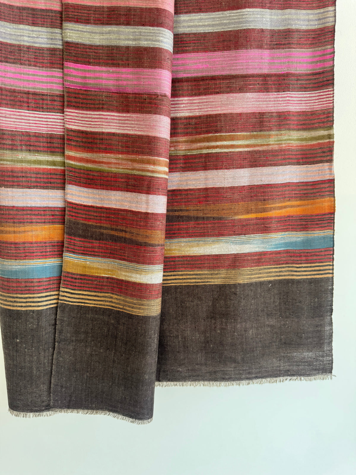 Pashmina Handloom woven stripes shawl size 100 x 200 Cm