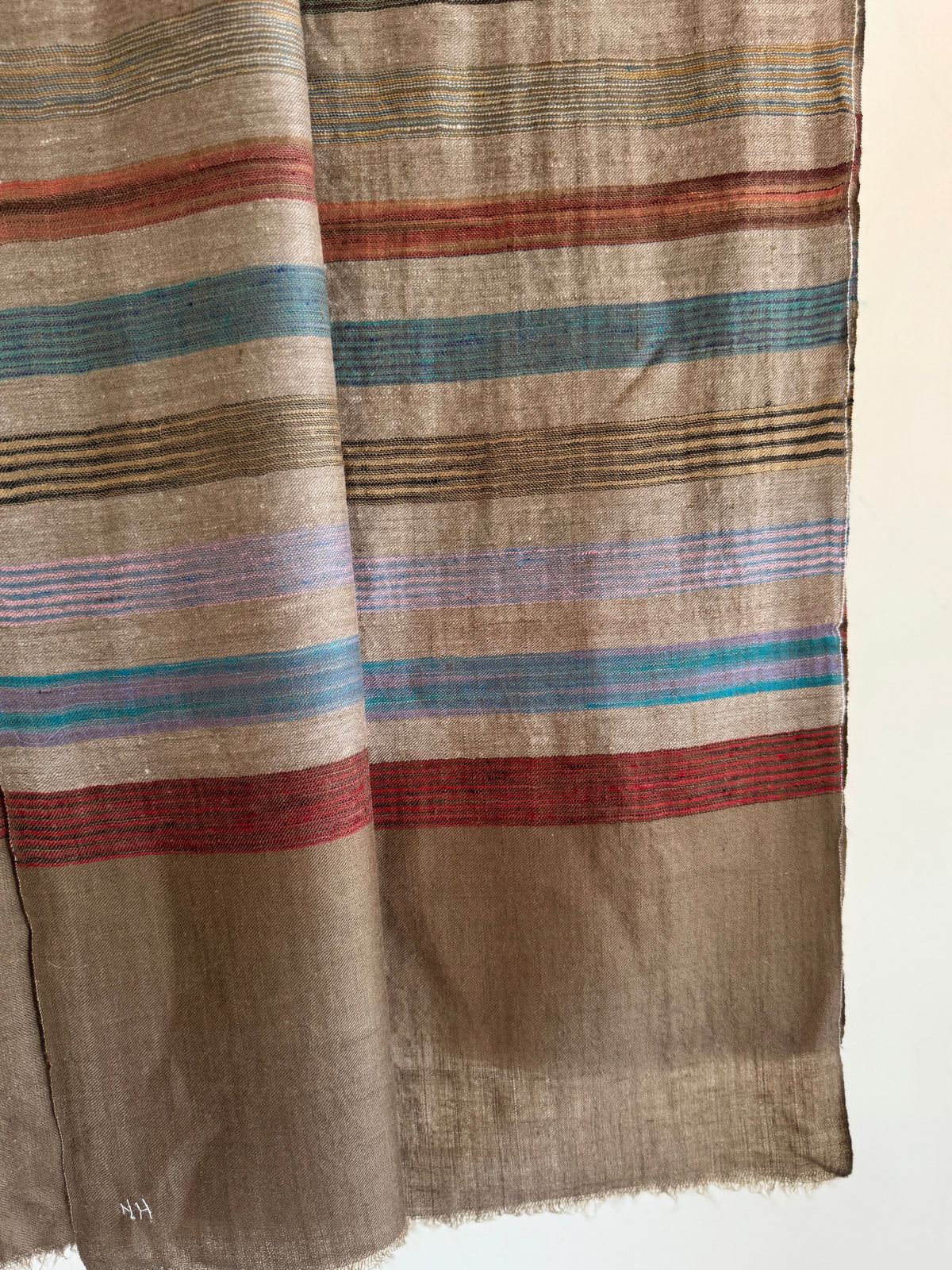 Pashmina Handloom woven strips shawl size 100 x 200 Cm