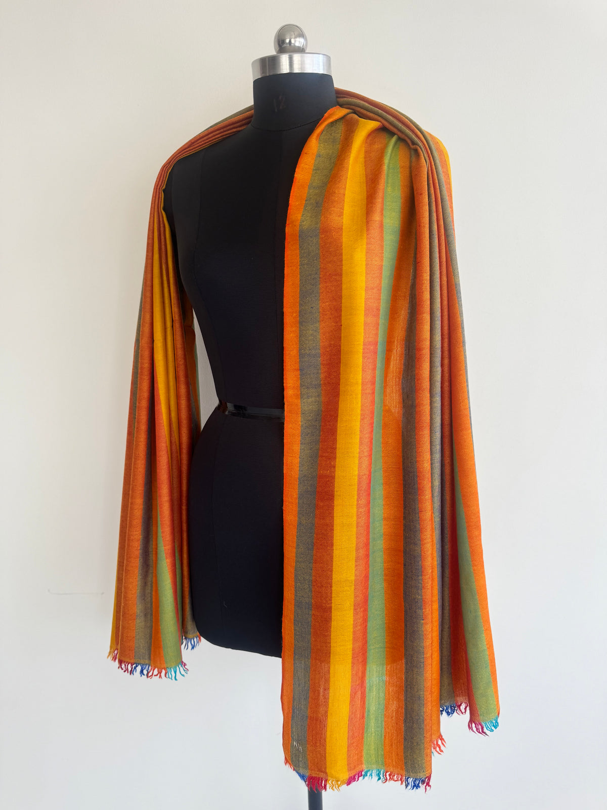 Pashmina Handloom woven strips shawl size 100 x 200 Cm