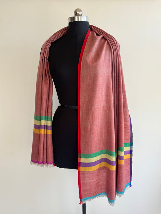Pashmina Handloom woven stripes shawl size 100 x 200 Cm