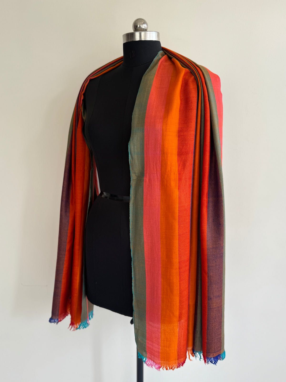 Pashmina Handloom woven strips shawl size 100 x 200 Cm