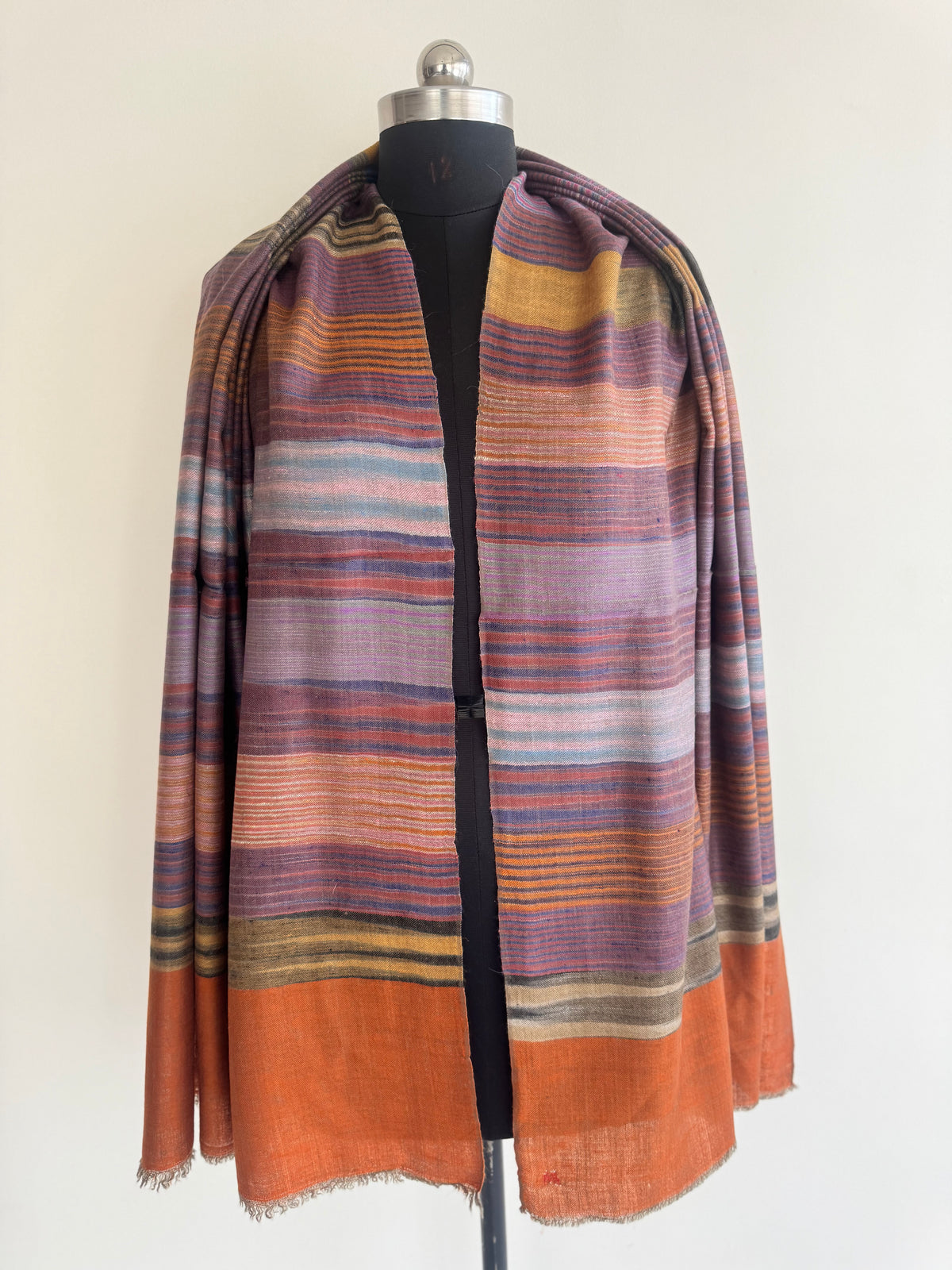 Pashmina Handloom woven strips shawl size 100 x 200 Cm