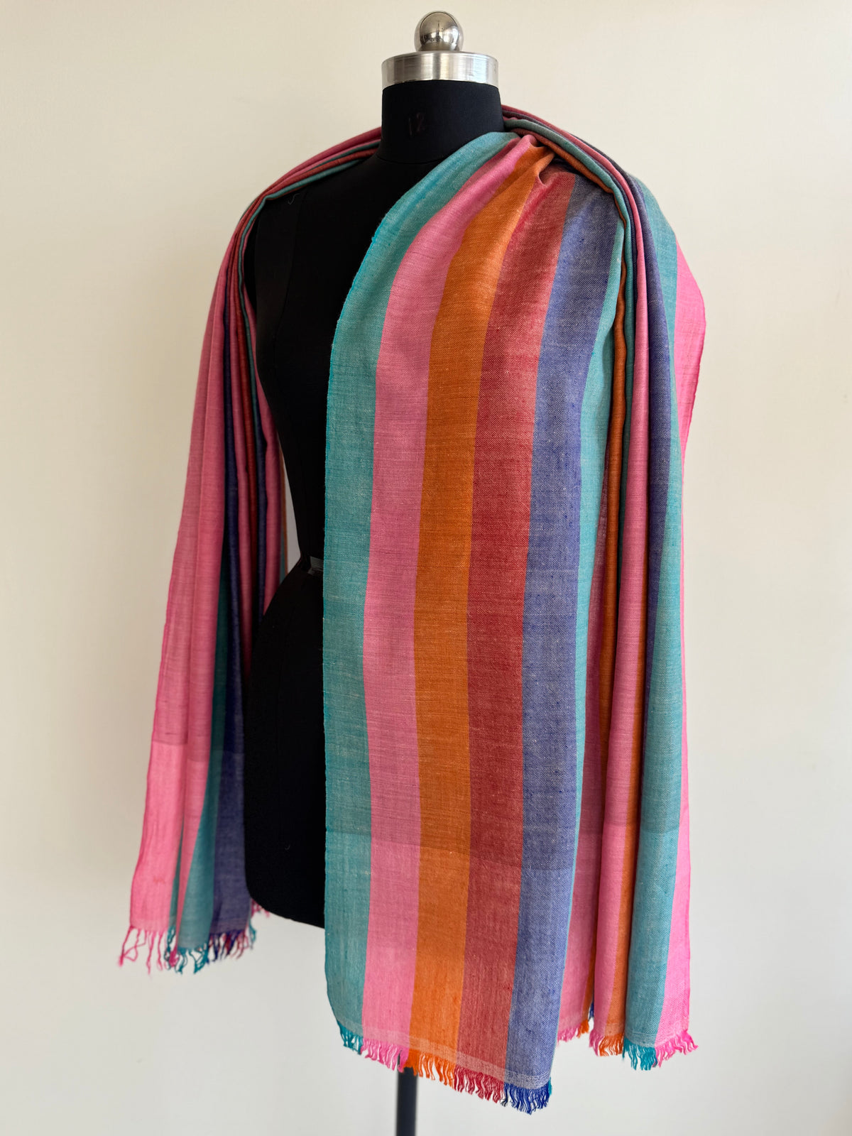 Pashmina Handloom woven strips shawl size 100 x 200 Cm