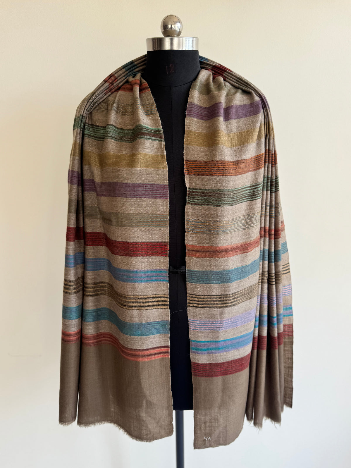 Pashmina Handloom woven strips shawl size 100 x 200 Cm