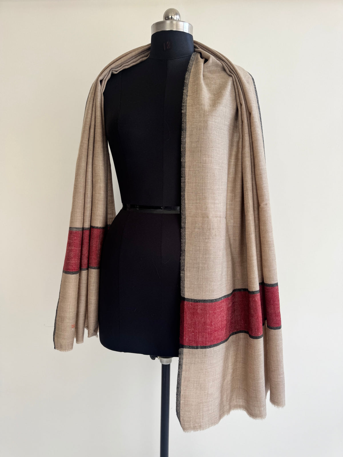 Pashmina Handloom woven strip shawl size 100 x 200 Cm