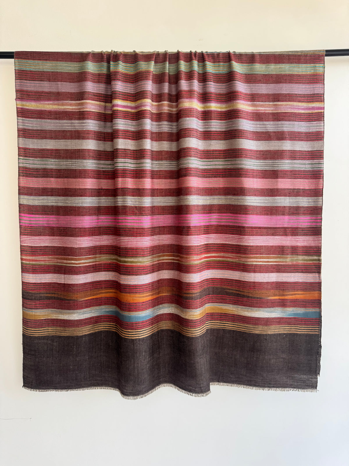Pashmina Handloom woven stripes shawl size 100 x 200 Cm