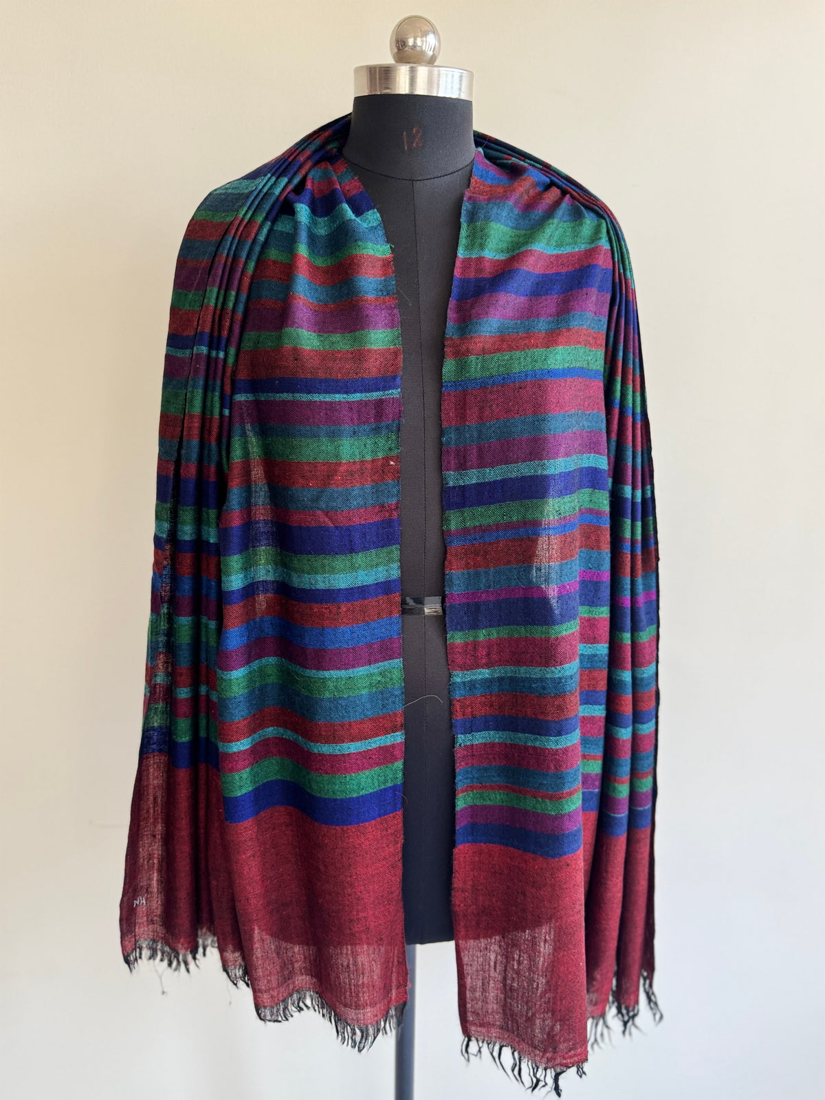Pashmina Handloom woven strips shawl size 100 x 200 Cm