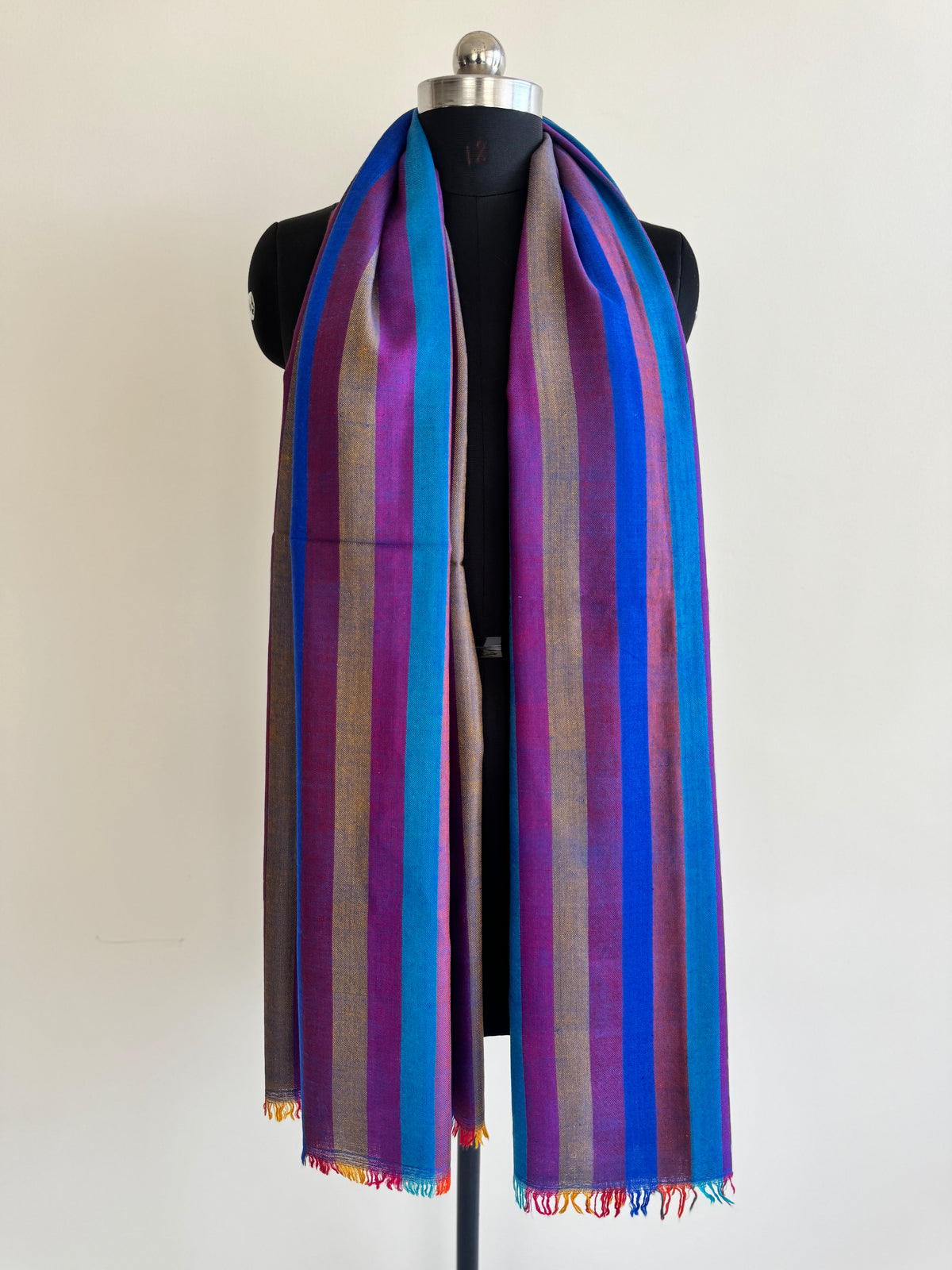 Pashmina Handloom woven stripes shawl size 100 x 200 Cm