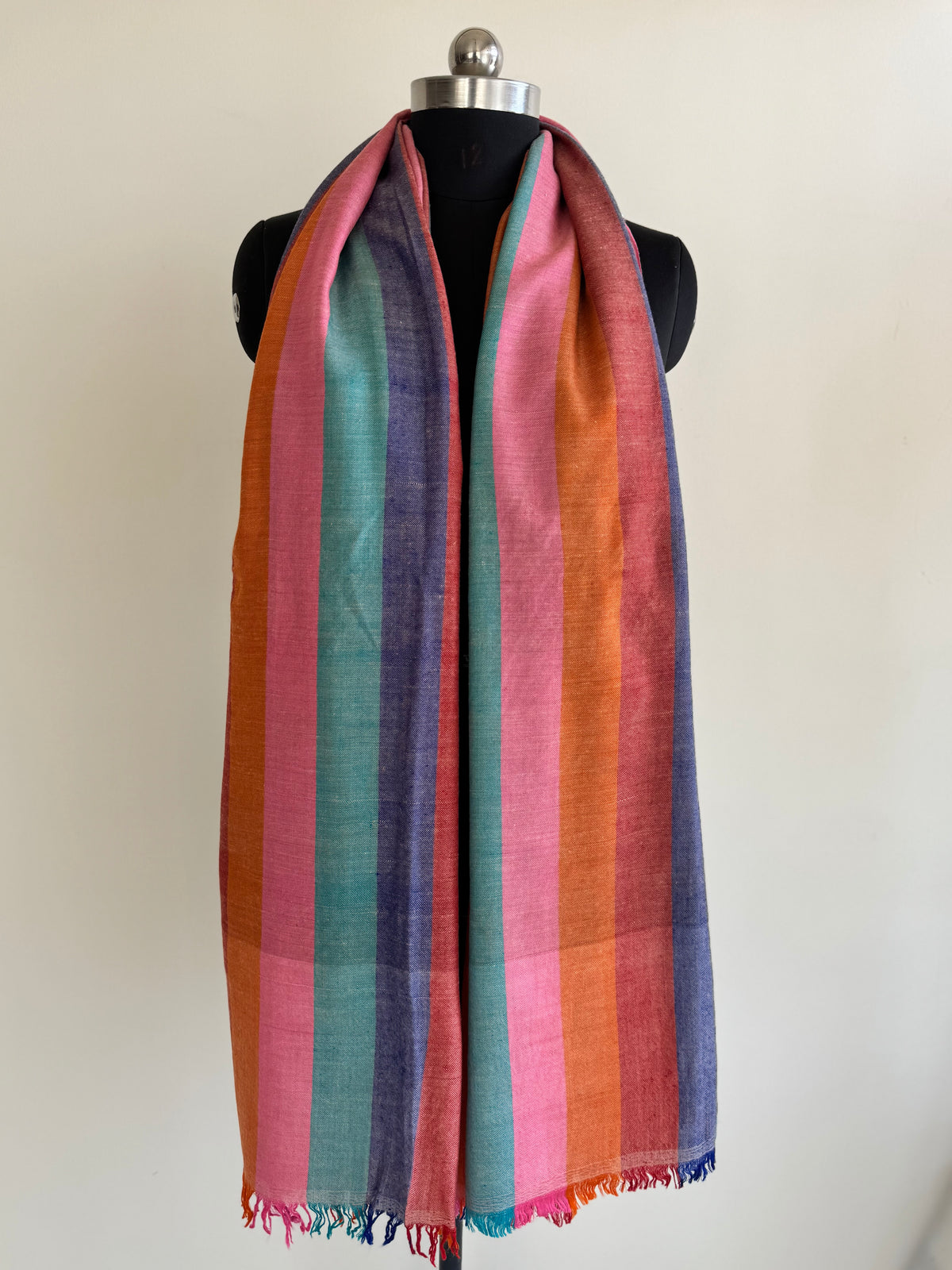 Pashmina Handloom woven strips shawl size 100 x 200 Cm