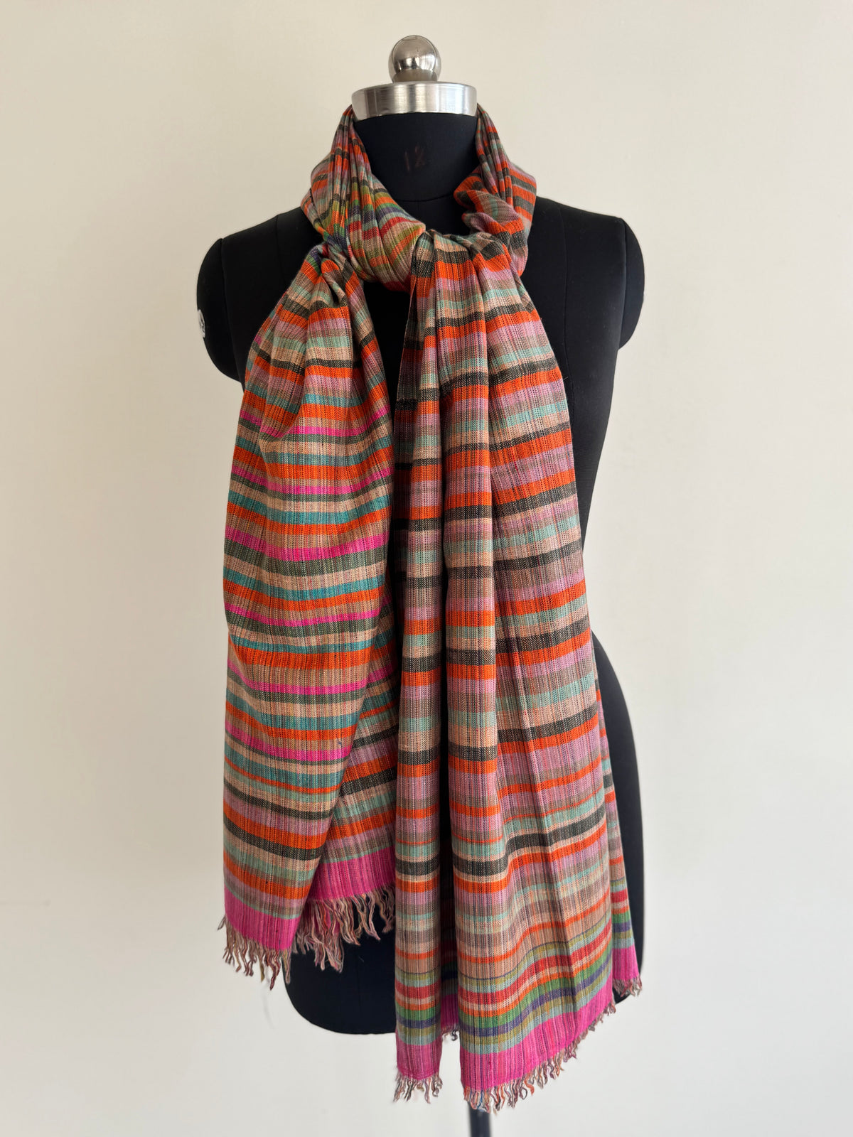 Pashmina Handloom woven strips shawl size 100 x 200 Cm