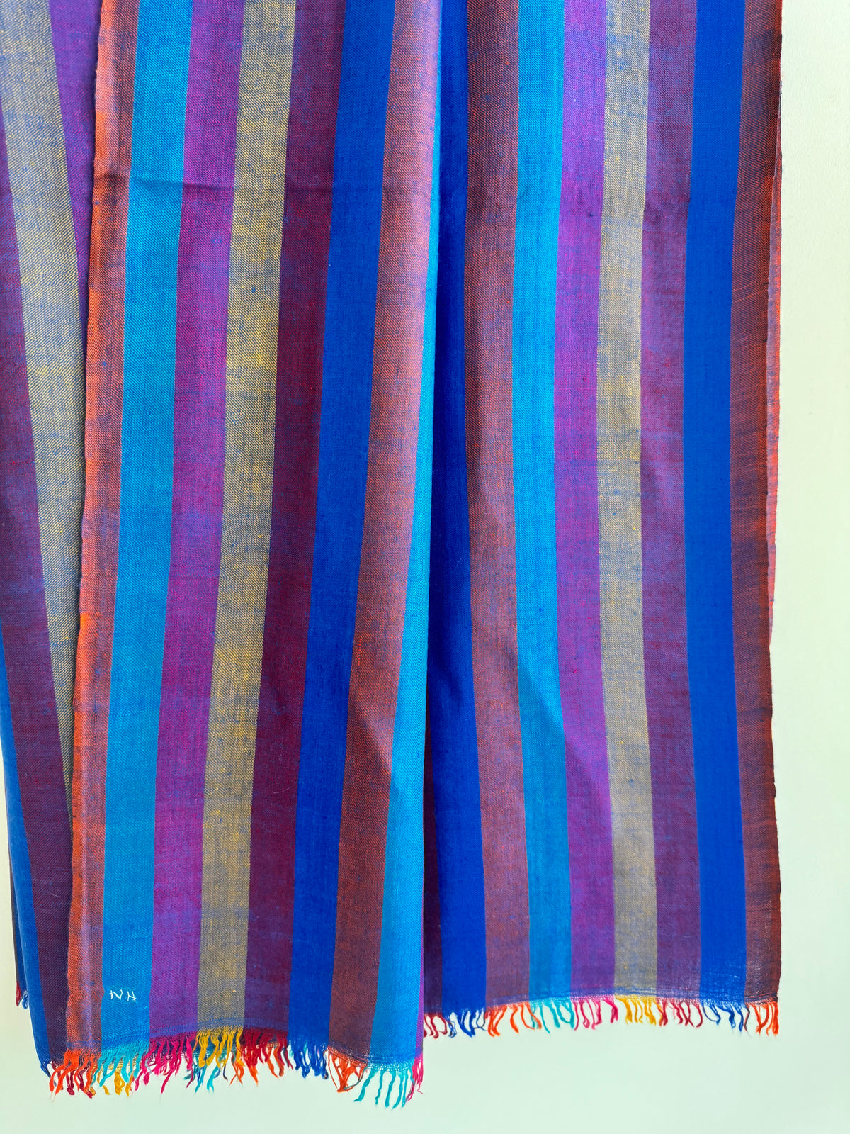 Pashmina Handloom woven stripes shawl size 100 x 200 Cm