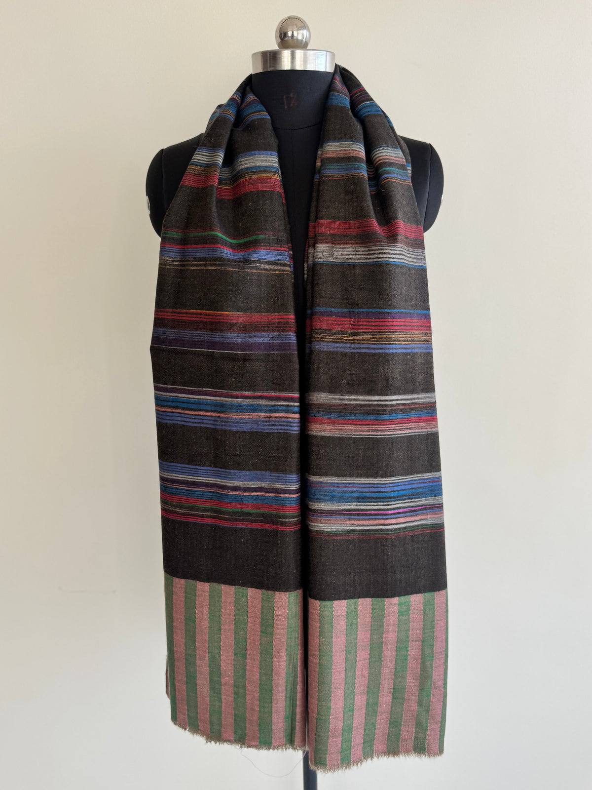 Pashmina Handloom woven strips shawl size 100 x 200 Cm