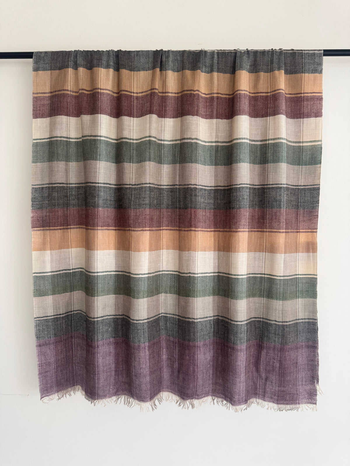 Pashmina Handloom woven check shawl size 100 x 200 Cm