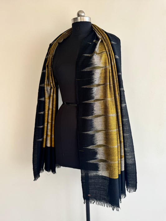 Pashmina Handloom woven ikat shawl size 100 x 200 Cm