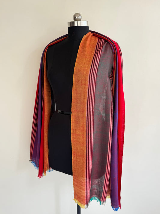 Pashmina Handloom woven strips shawl size 100 x 200 Cm