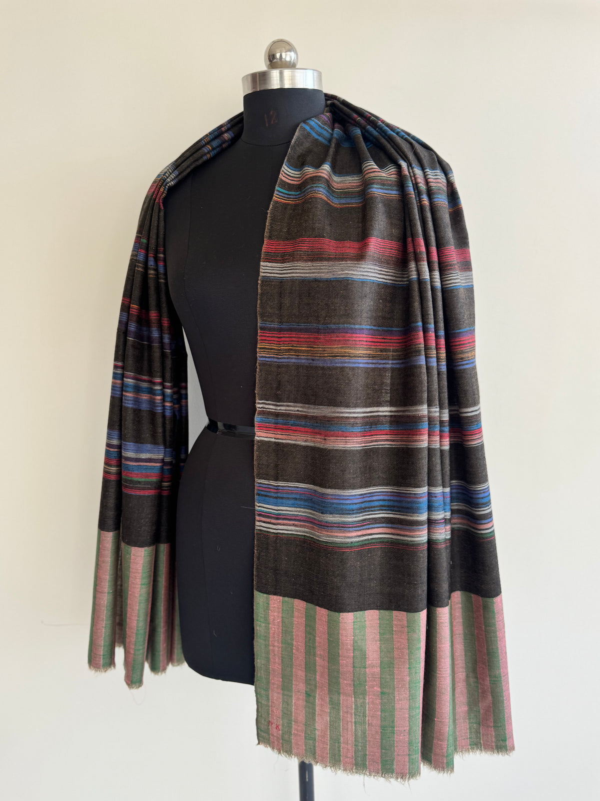 Pashmina Handloom woven strips shawl size 100 x 200 Cm