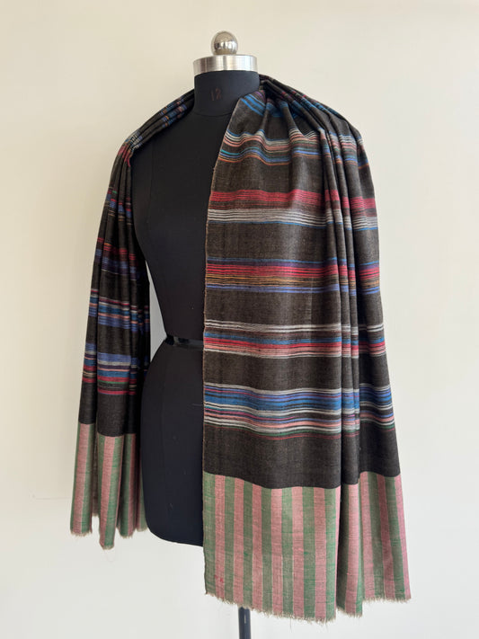 Pashmina Handloom woven strips shawl size 100 x 200 Cm