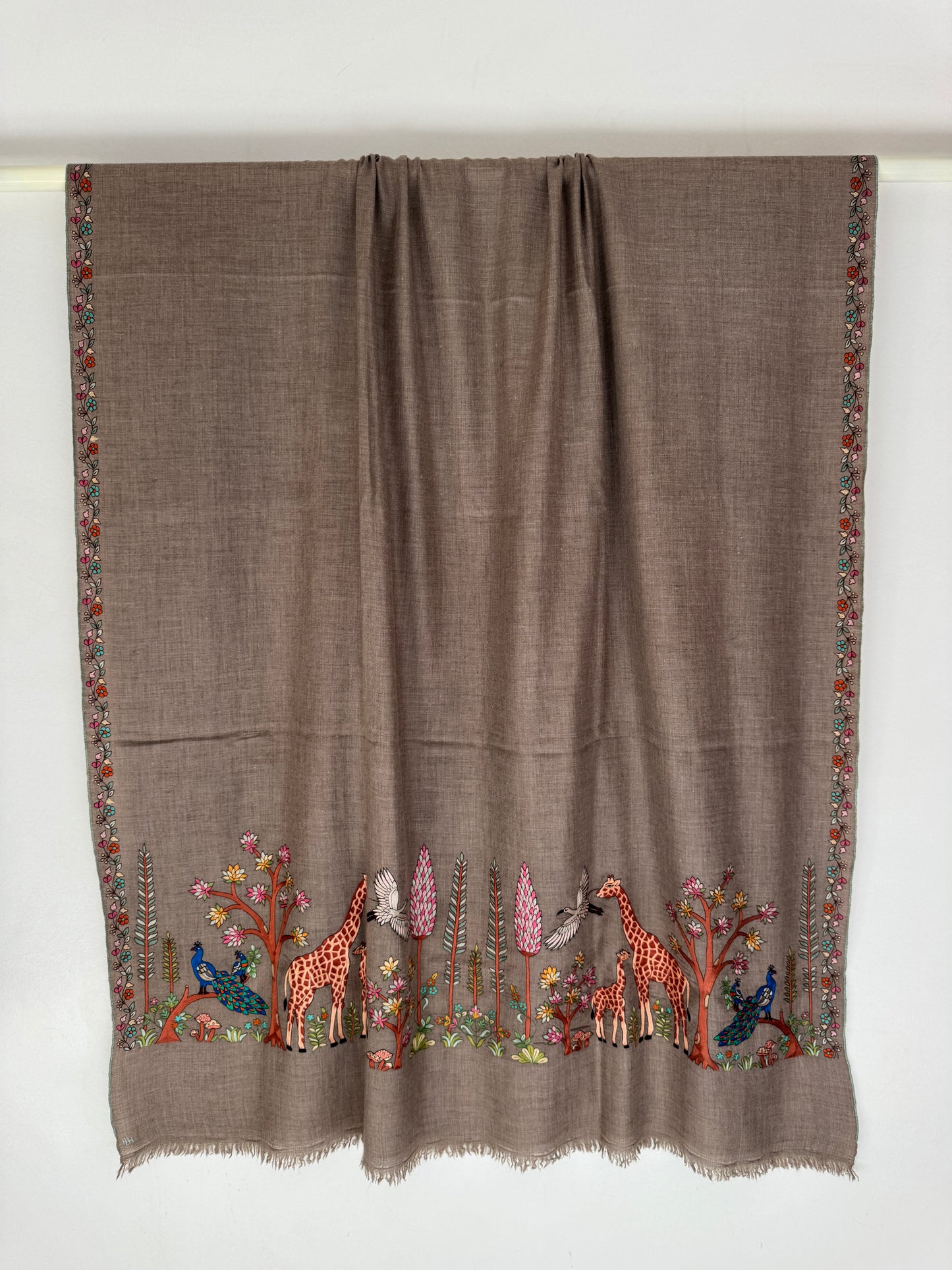 Jungle  Palla Kalmkari Hand embroidery shawl