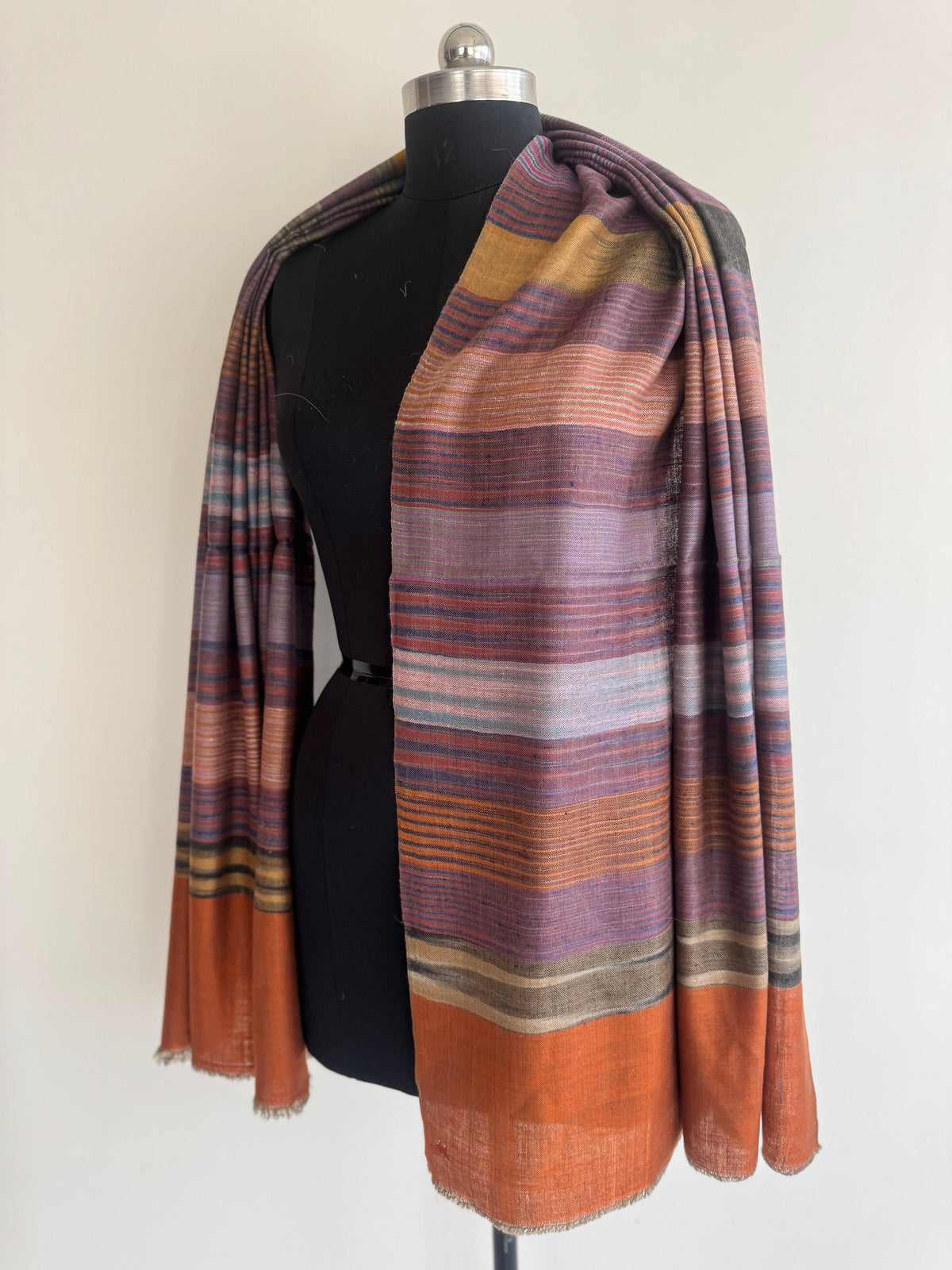 Pashmina Handloom woven strips shawl size 100 x 200 Cm