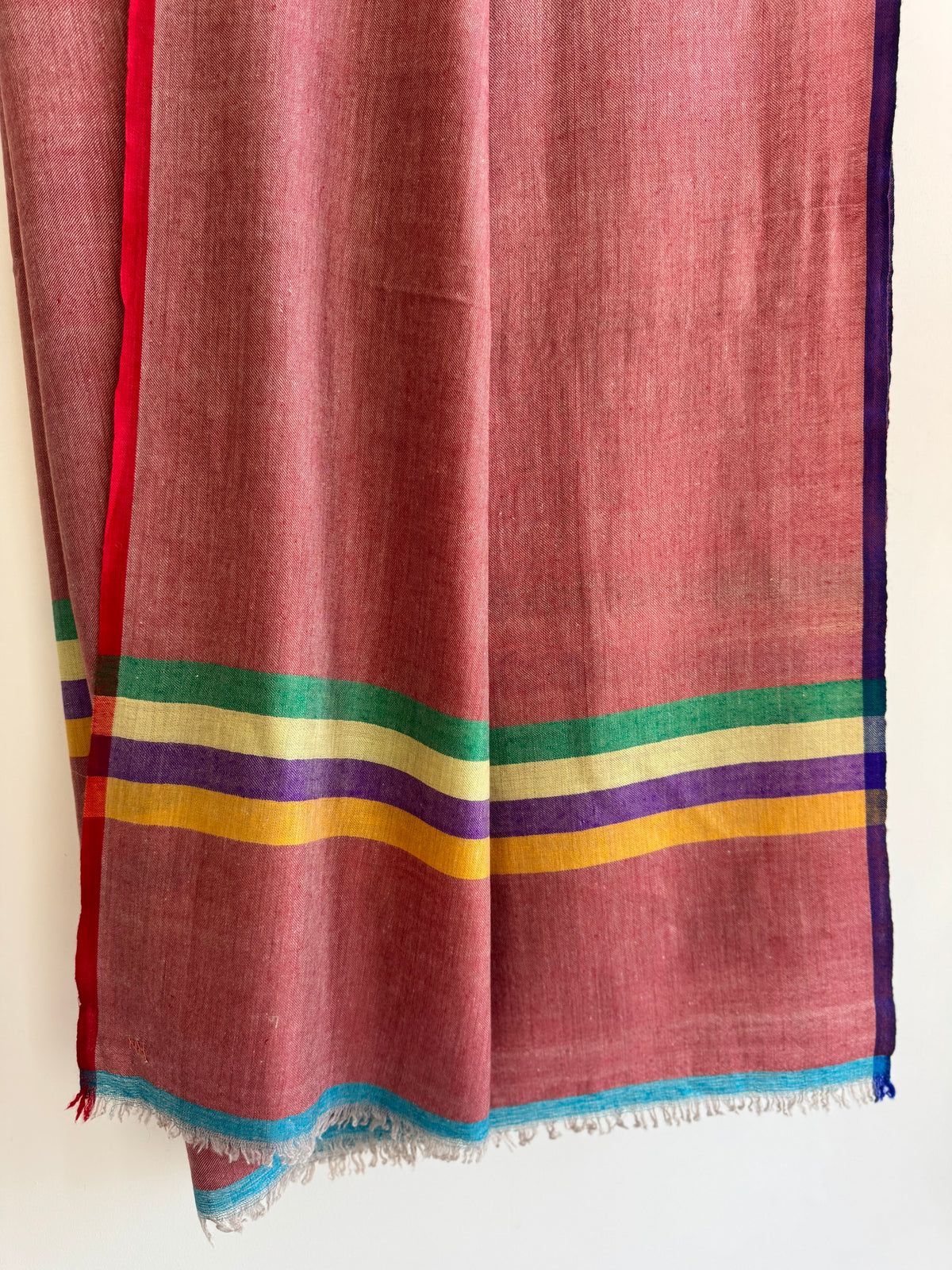 Pashmina Handloom woven stripes shawl size 100 x 200 Cm