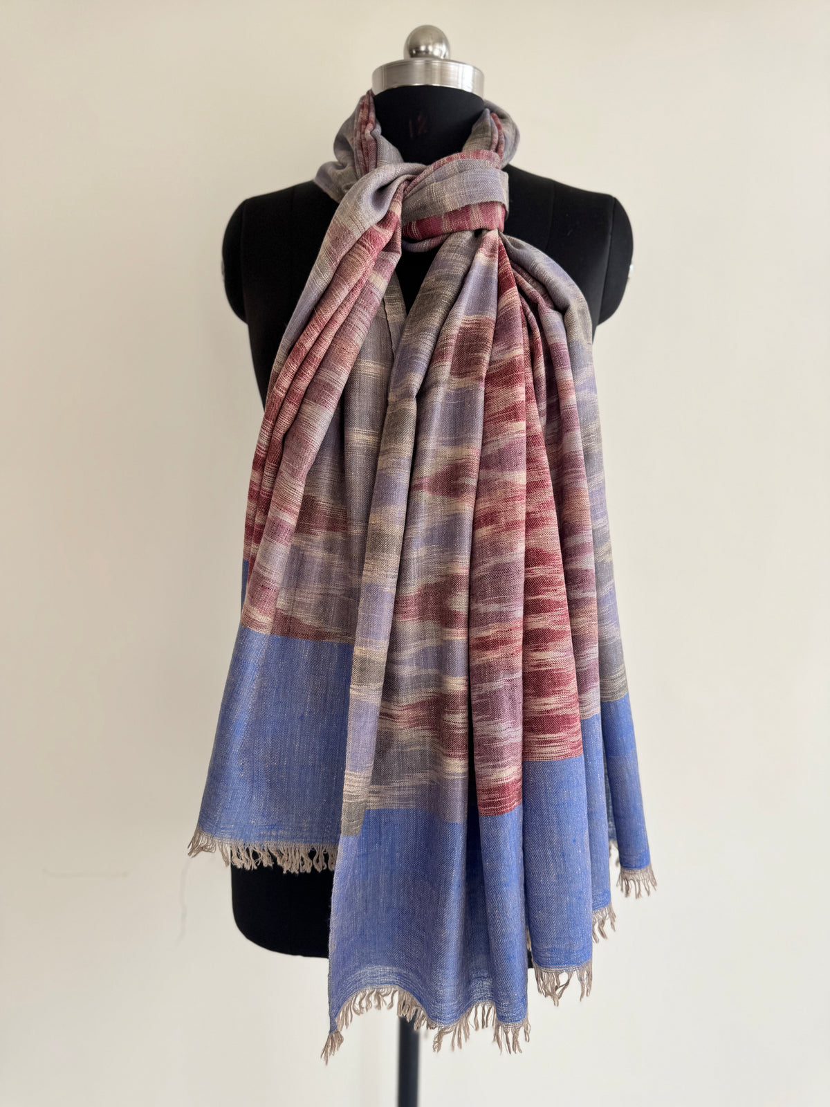 Pashmina Handloom woven ikat shawl size 100 x 200 Cm