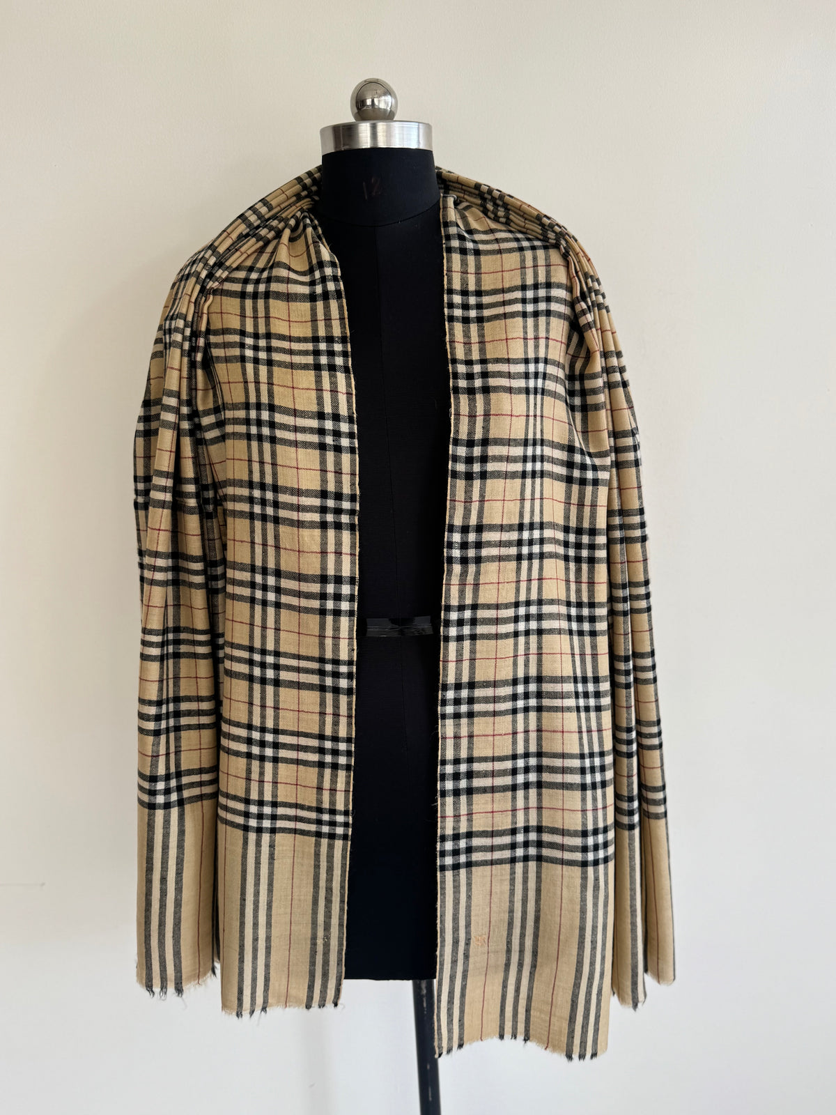 Pashmina Handloom woven check shawl size 100 x 200 Cm