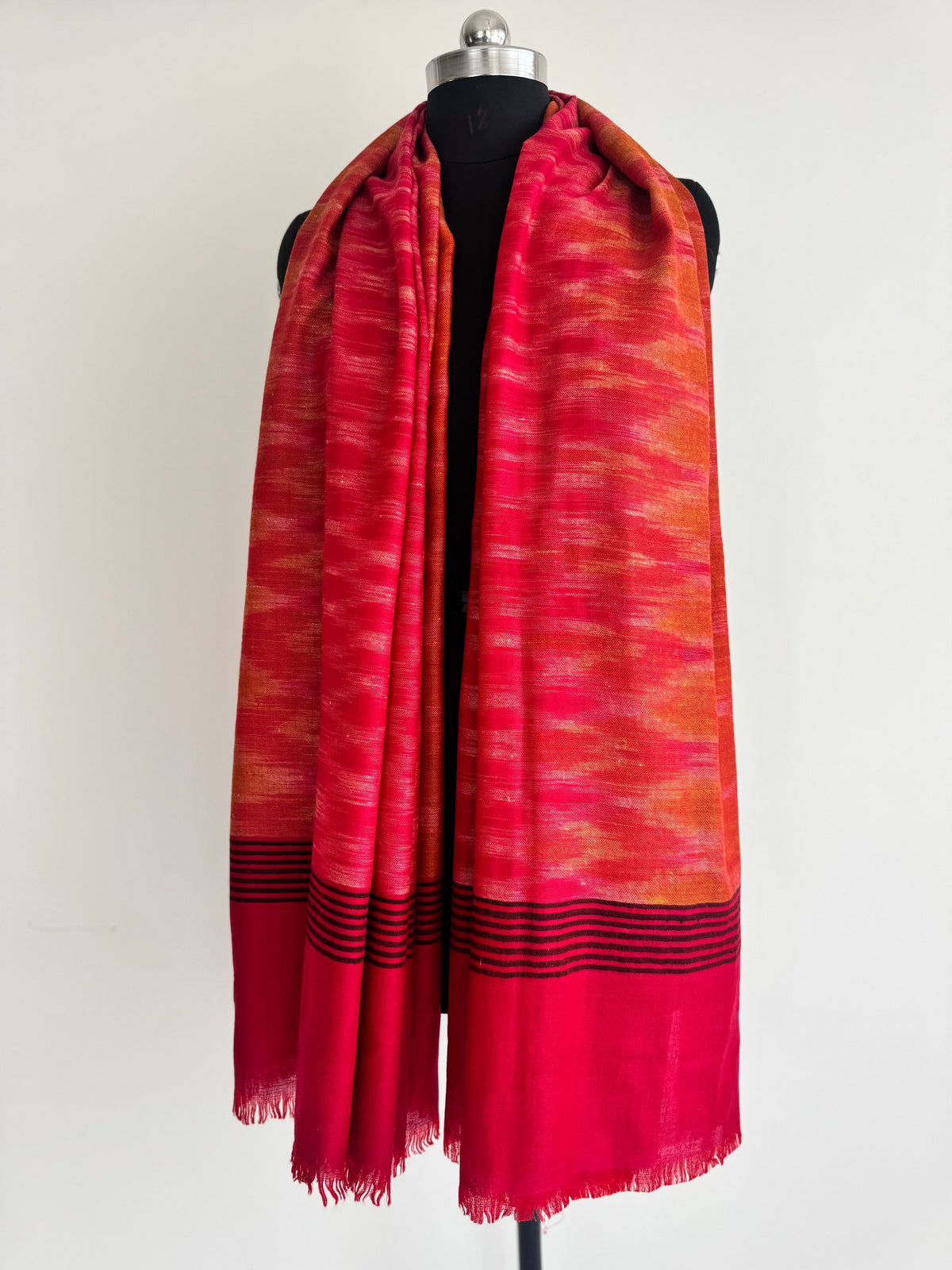Pashmina Handloom woven ikat shawl size 100 x 200 Cm