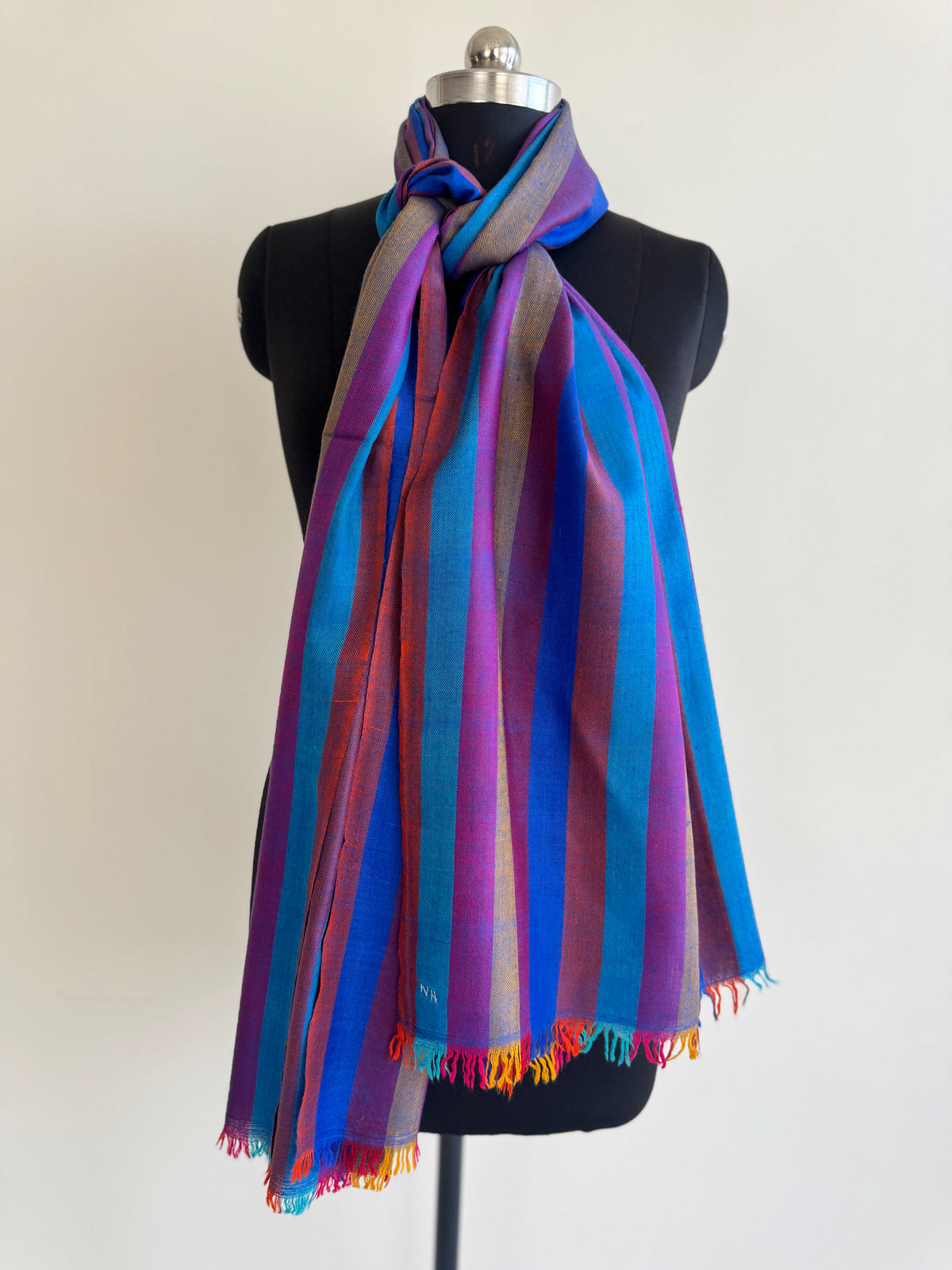 Pashmina Handloom woven stripes shawl size 100 x 200 Cm