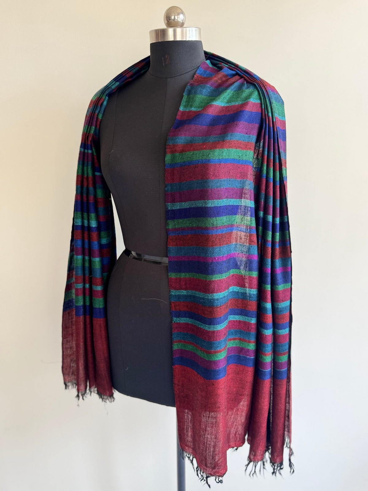 Pashmina Handloom woven strips shawl size 100 x 200 Cm
