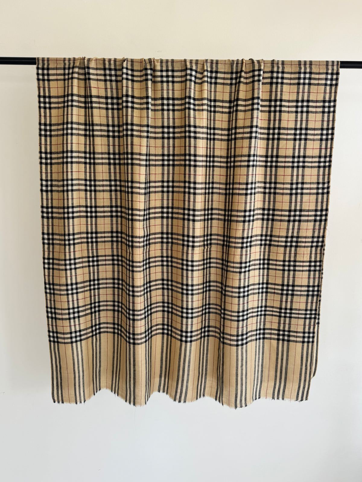 Pashmina Handloom woven check shawl size 100 x 200 Cm