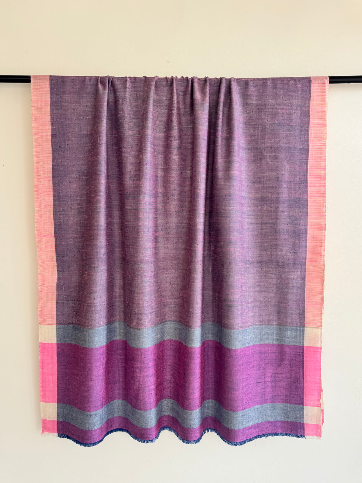 Pashmina Handloom woven check shawl size 100 x 200 Cm