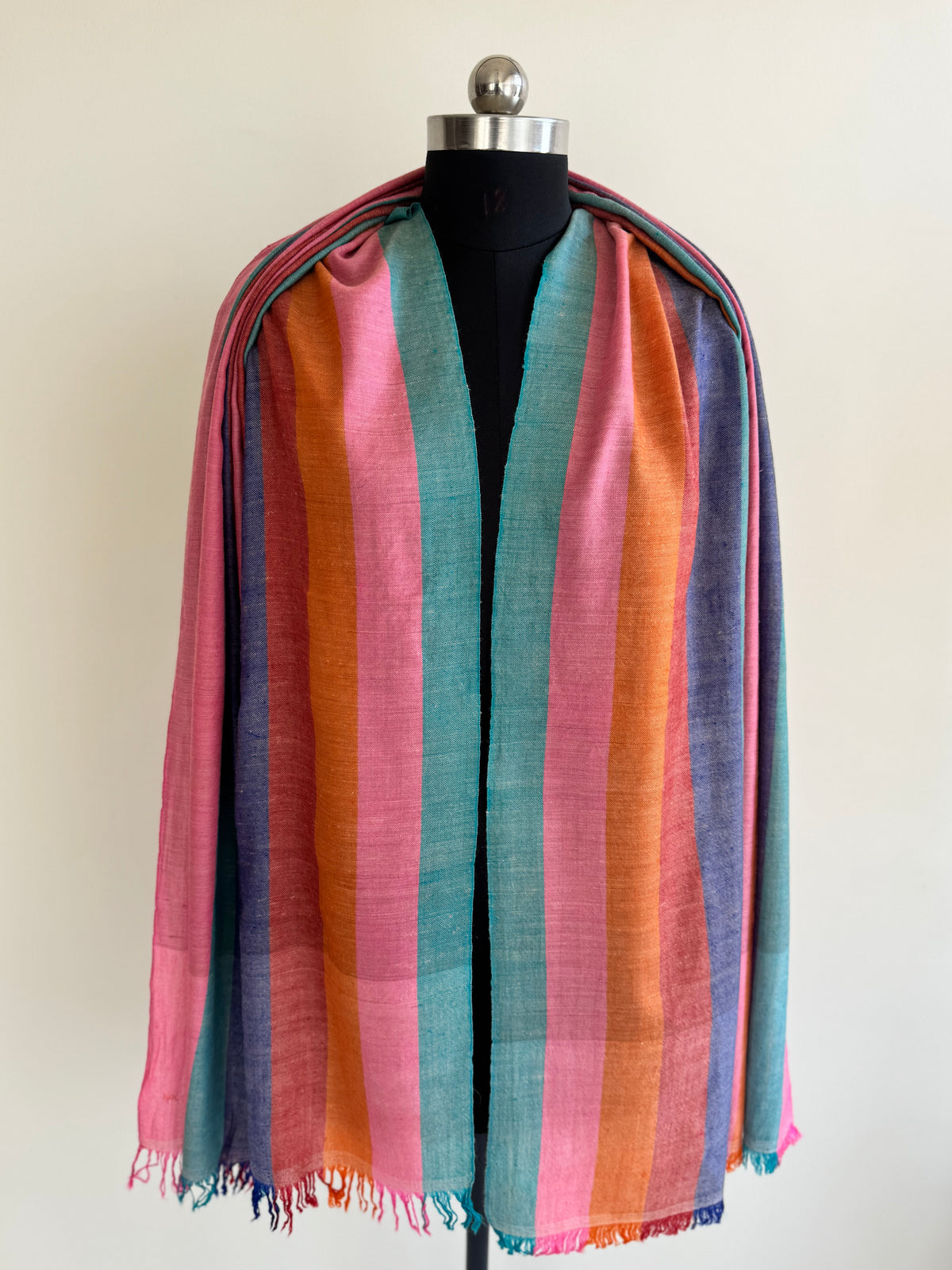 Pashmina Handloom woven strips shawl size 100 x 200 Cm