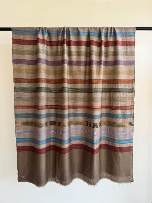 Pashmina Handloom woven strips shawl size 100 x 200 Cm