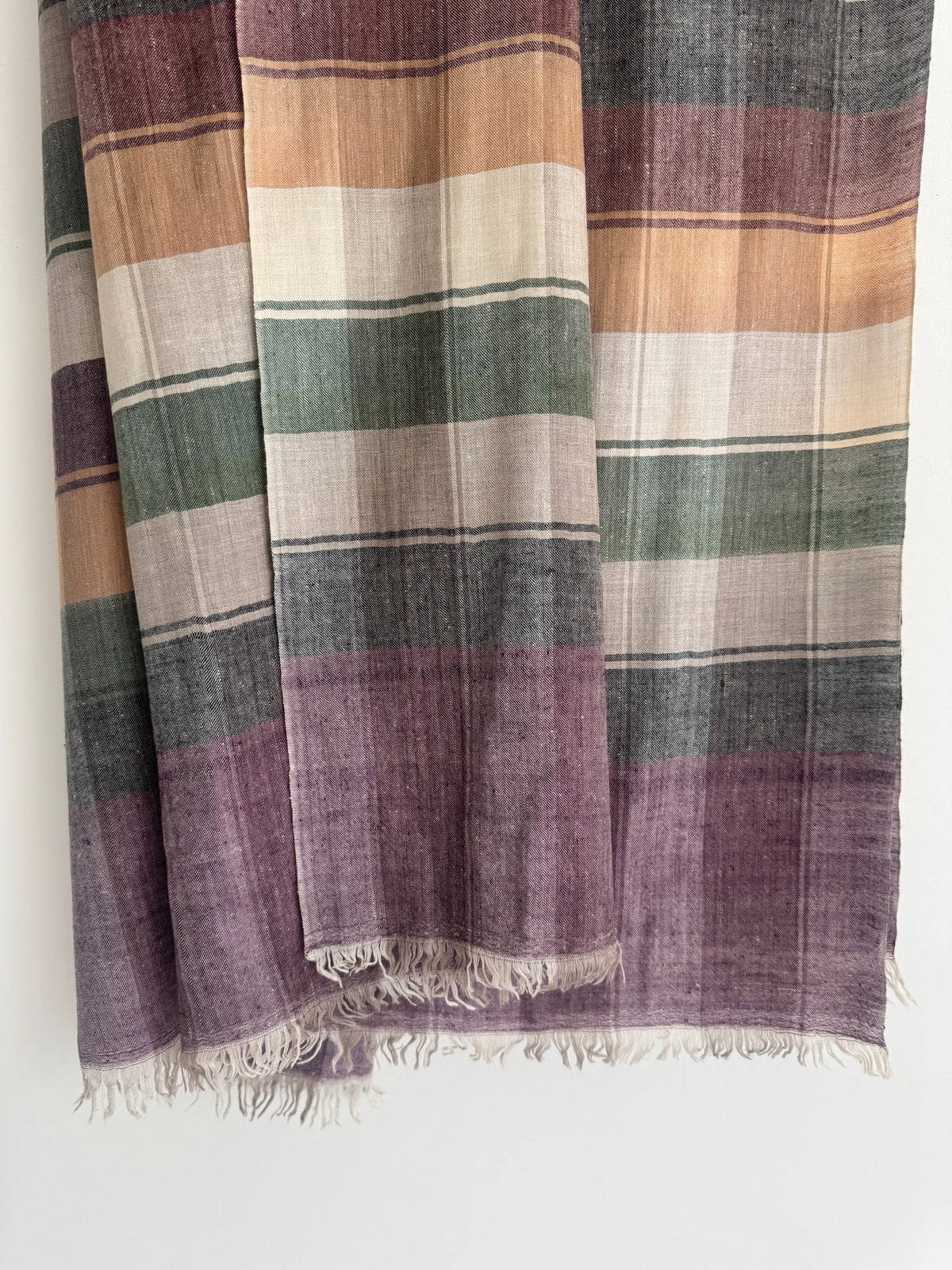 Pashmina Handloom woven check shawl size 100 x 200 Cm