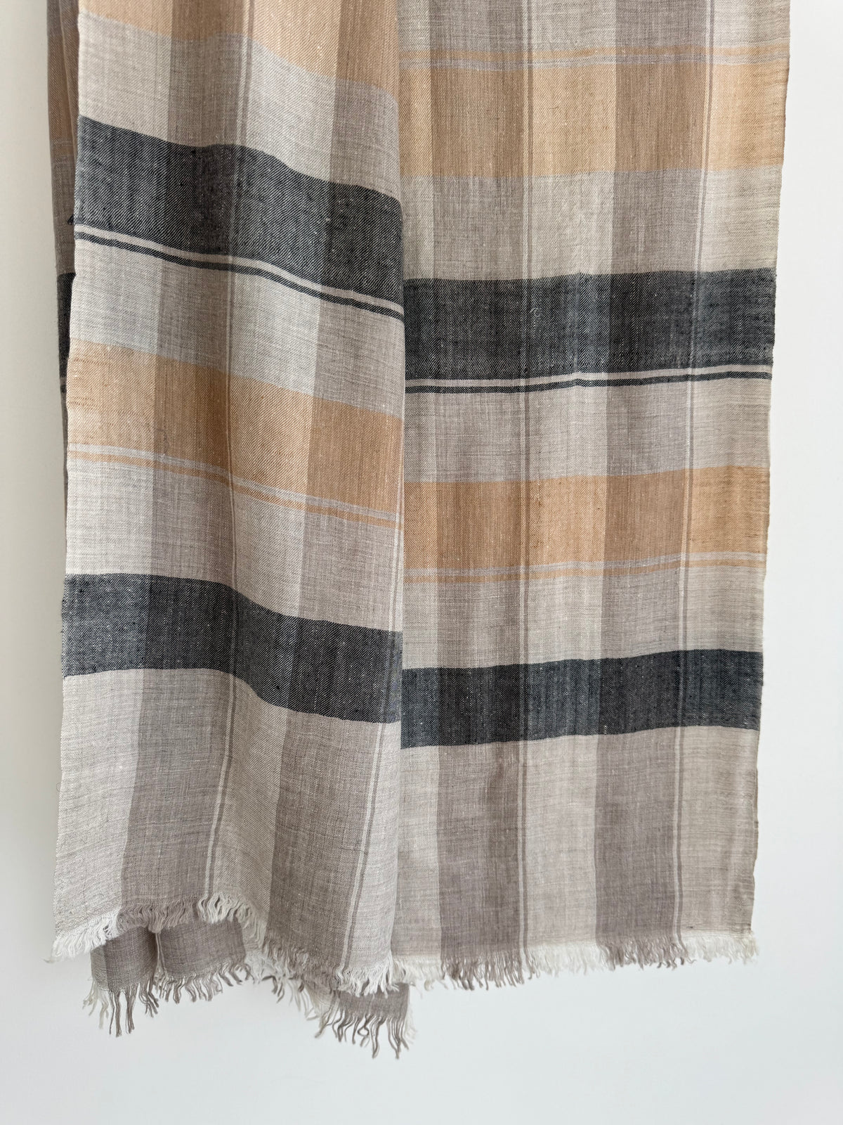 Pashmina Handloom woven check shawl size 100 x 200 Cm