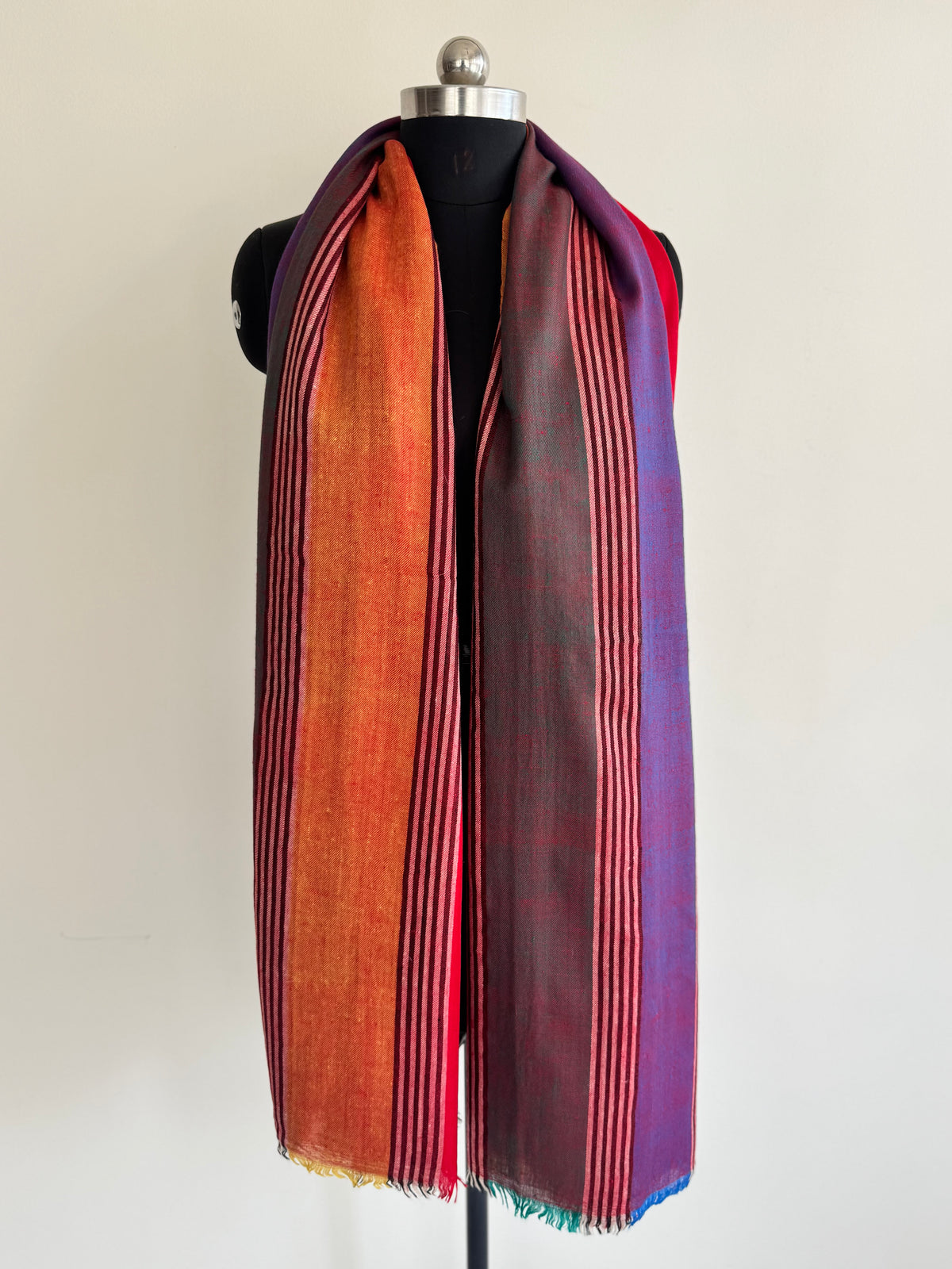 Pashmina Handloom woven strips shawl size 100 x 200 Cm
