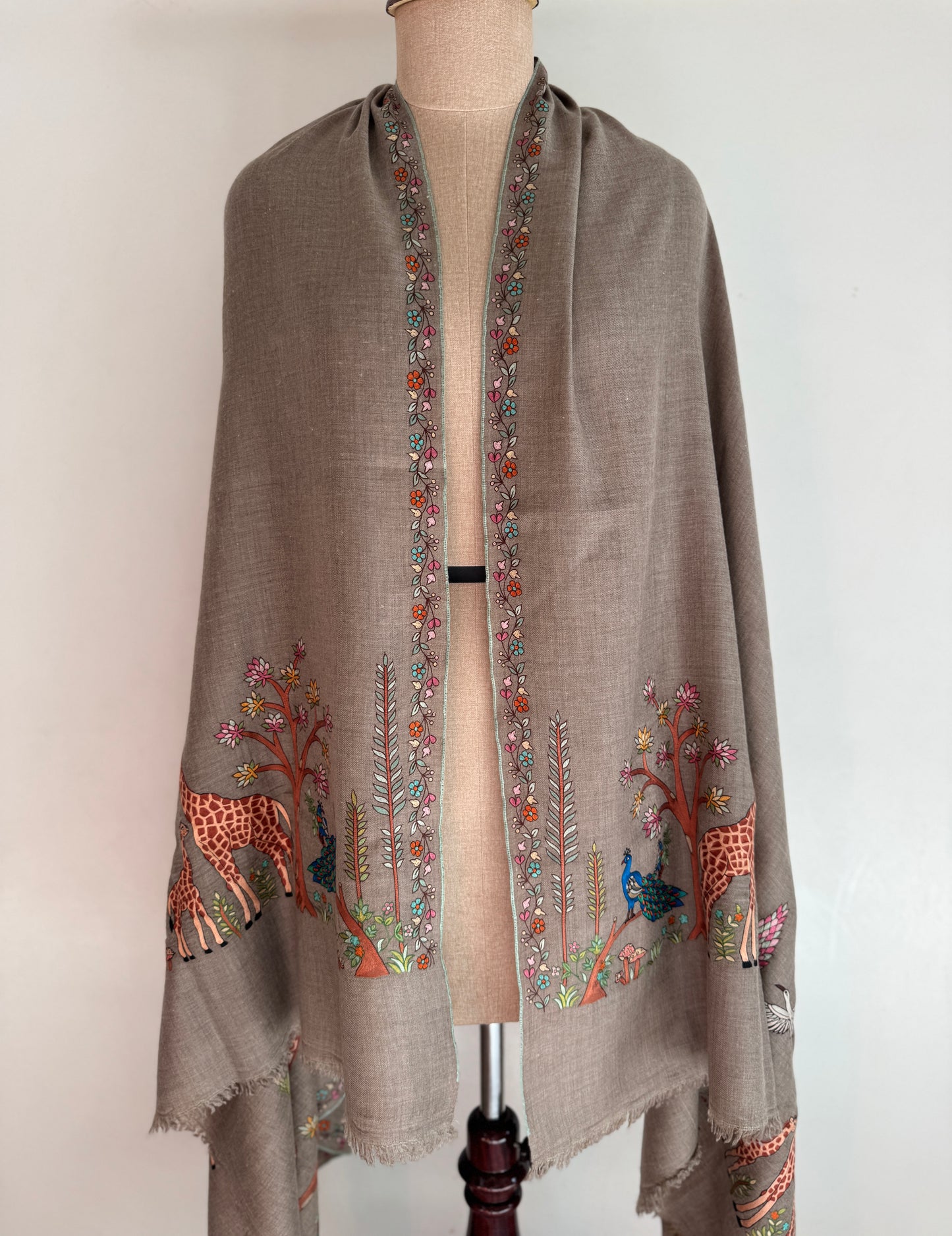 Jungle  Palla Kalmkari Hand embroidery shawl