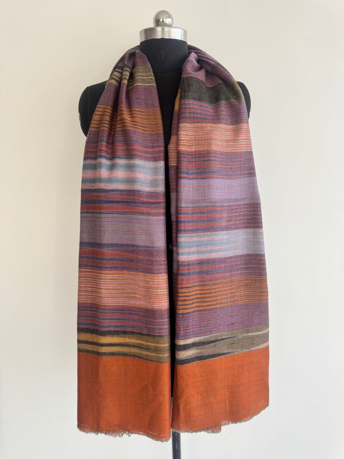 Pashmina Handloom woven strips shawl size 100 x 200 Cm