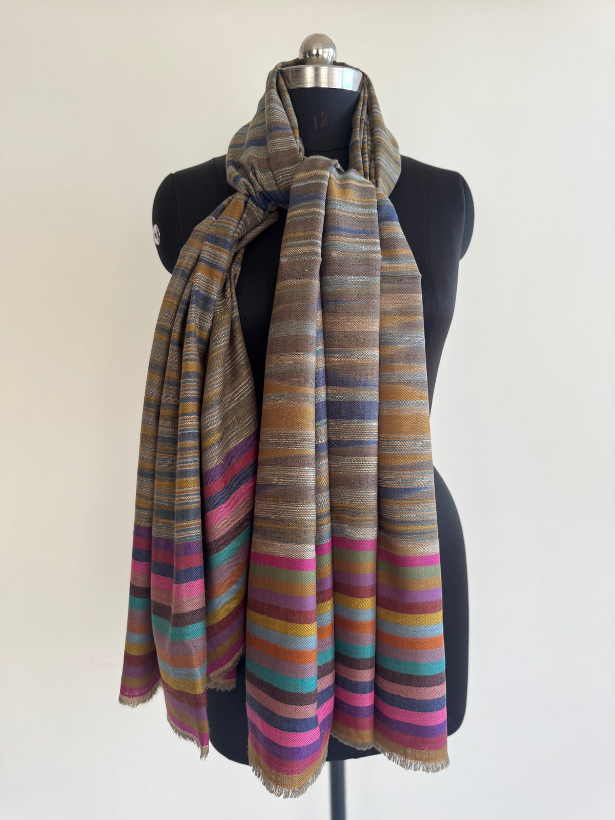 Pashmina Handloom woven ikat shawl size 100 x 200 Cm